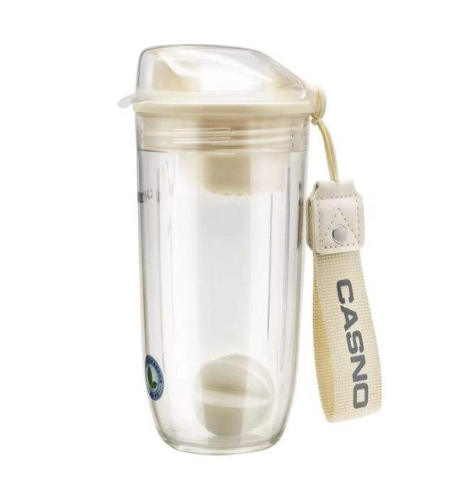 Wholesale Custom BPA Free 400ml Gym Powder Protein Shaker Bottle with Mixing ball