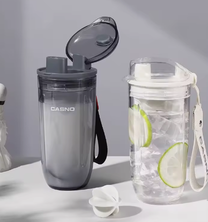 Wholesale Custom BPA Free 400ml Gym Powder Protein Shaker Bottle with Mixing ball
